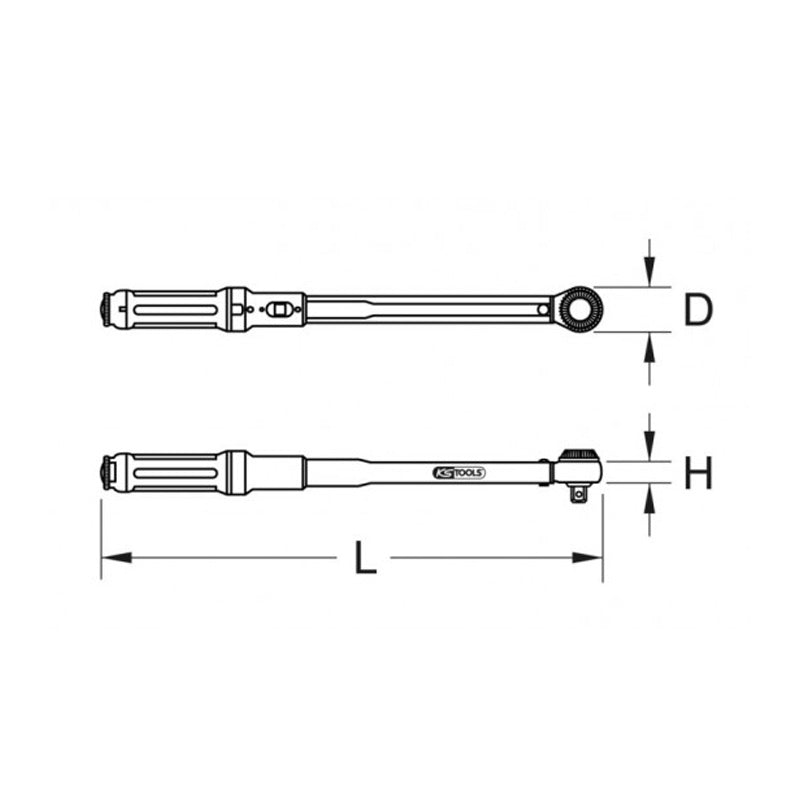 Clé dynamométrique Ergotorque Précision 1/2'', 60-320 Nm - KS TOOLS - 516.1472