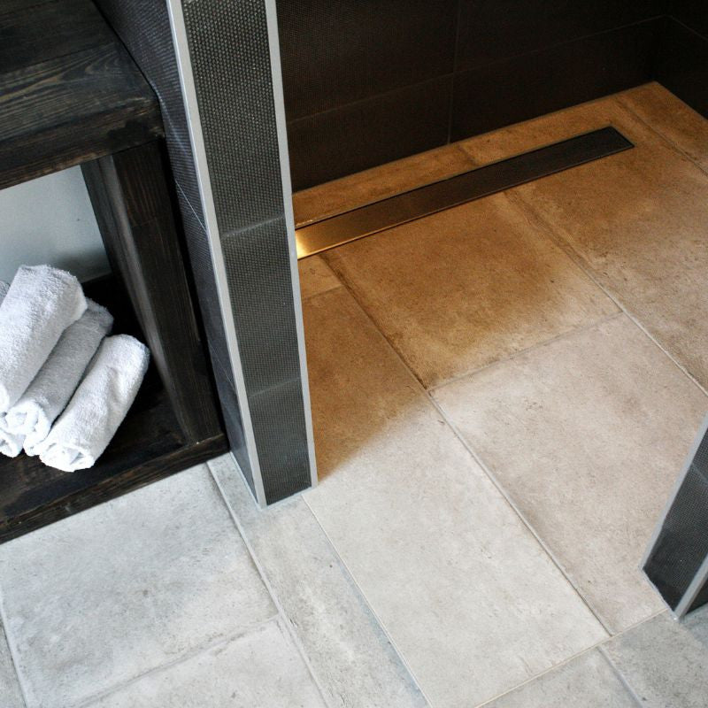 Caniveau de sol à maçonner 70cm MARMOX LD70SLIM - Siphon ultra-plat horizontal - Acier inoxydable