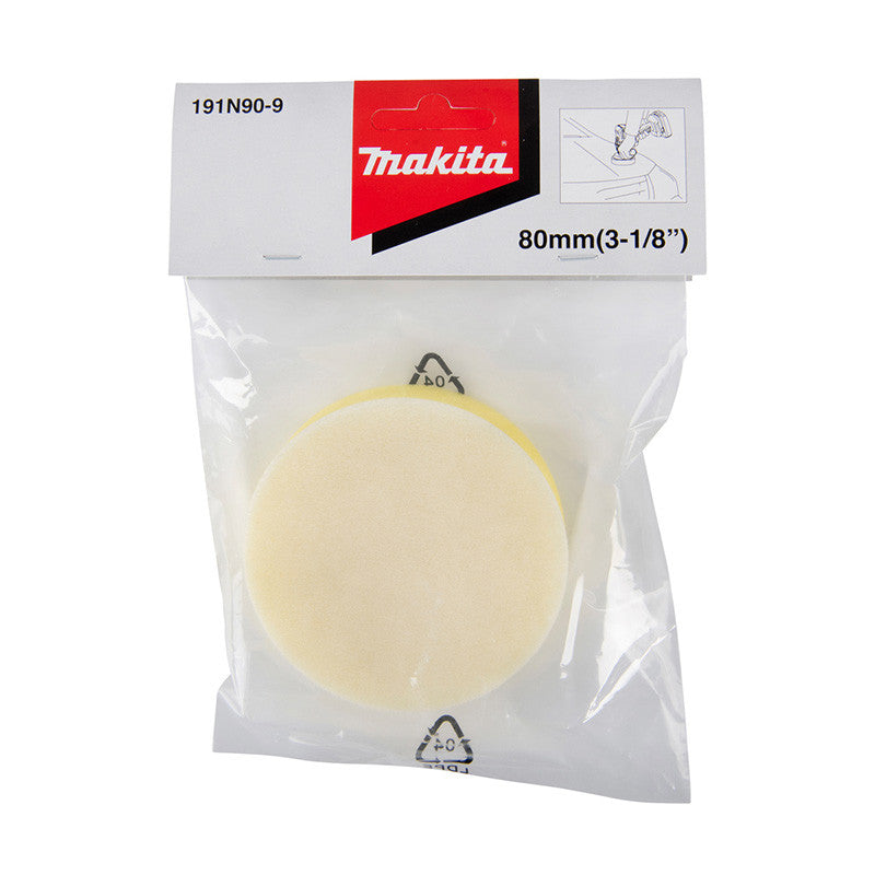 Éponge à polir auto-agrippante MAKITA 191N90-9 pour ponceuses MAKITA DPV300 et PV301D Ø80mm