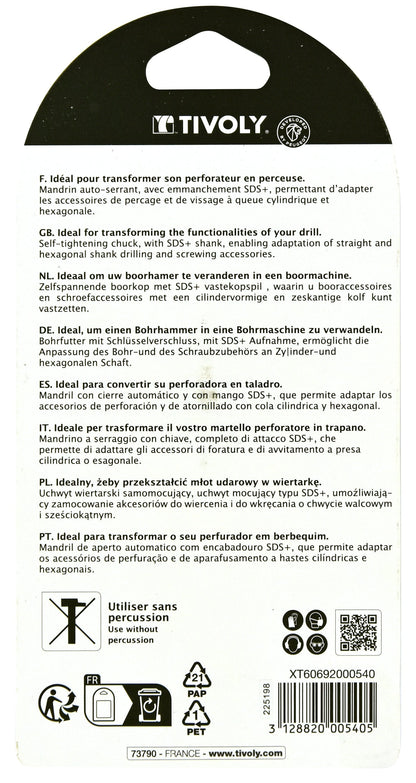 Tivoly   Mandrin auto-serrant SDS+ Ø 2 à 13mm