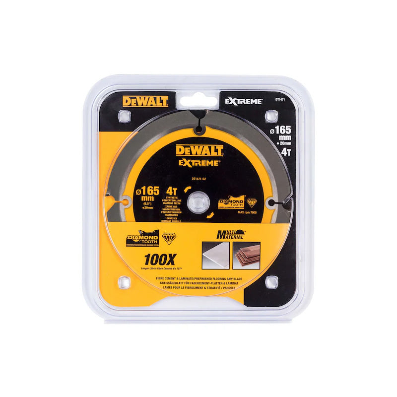 Lame de scie circulaire  DEWALT DT1471-QZ denture diamant Ø165x20mm, 4 dents