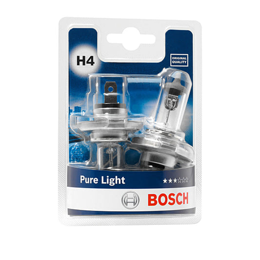 Pack de 2 Ampoules BOSCH 1987301410 H4 Plus 200 Pure Light  12V 60/55W