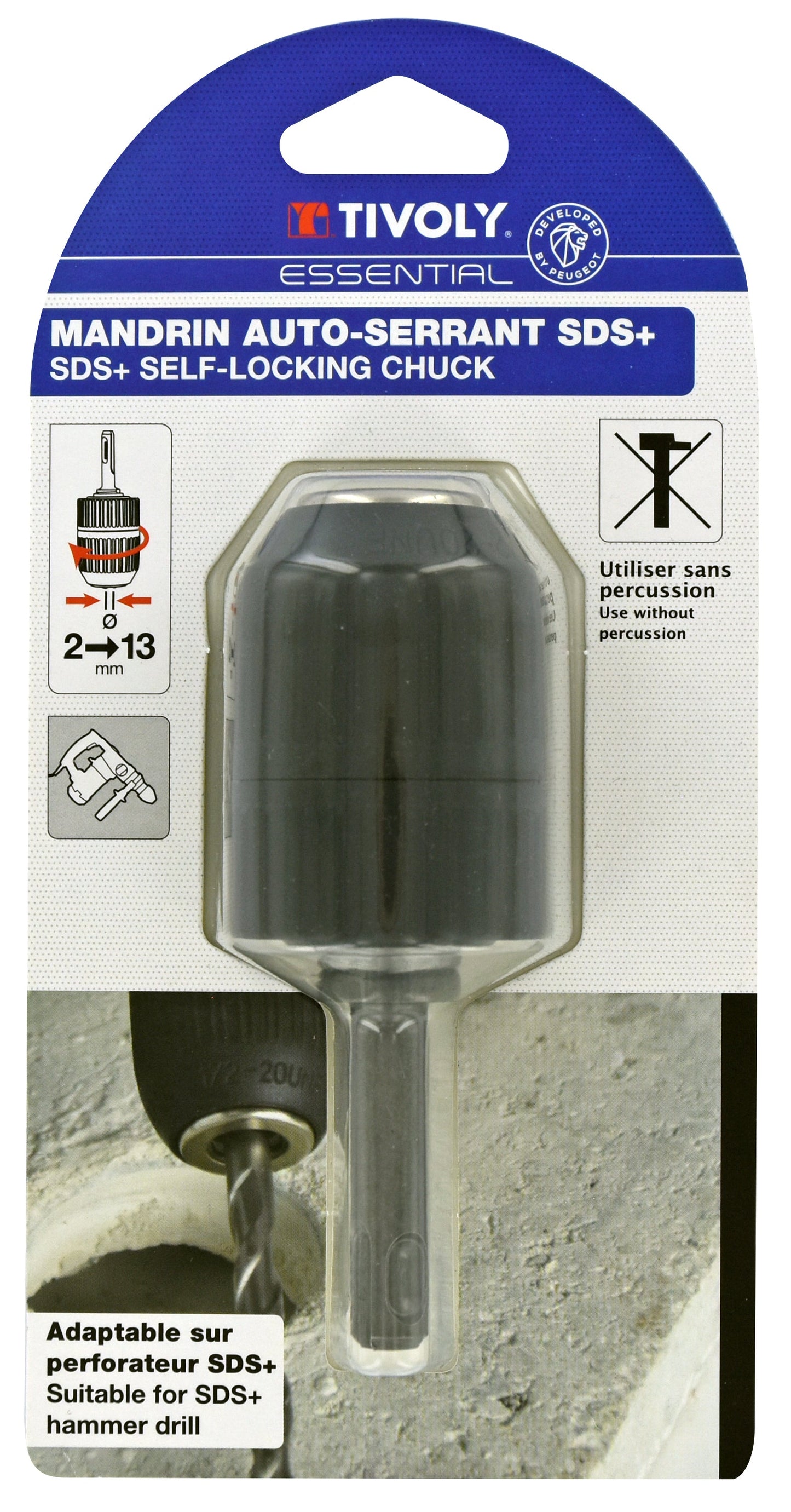 Tivoly   Mandrin auto-serrant SDS+ Ø 2 à 13mm