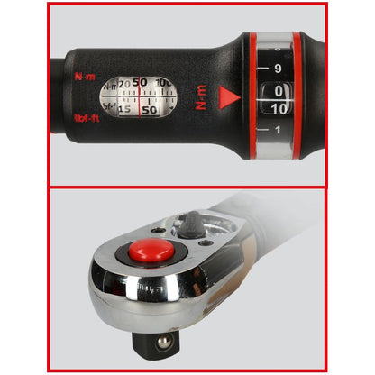 Clé dynamométrique ERGOTORQUEprécision® avec inverseur, 1/2 - 80-420 Nm  - KS TOOLS - 516.1582