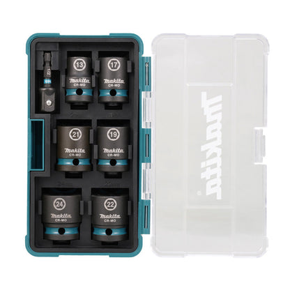 Coffret de 6 douilles MAKITA IMPACT BLACK + Adaptateur HEXA 1/4''E-16592