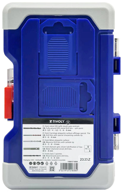 Tivoly   20 pièces -Coffret RANGER -Forets mixtes multi-matériaux