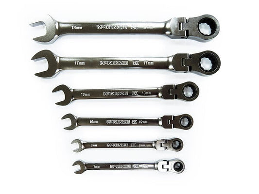 Clés à cliquet - 6 pièces - 7-18mm