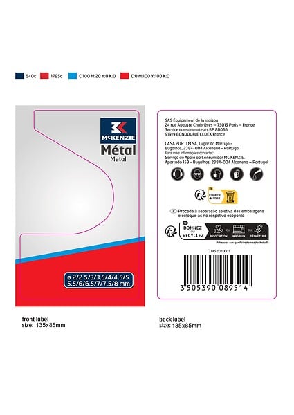 Coffret 13 forets metal 2-8