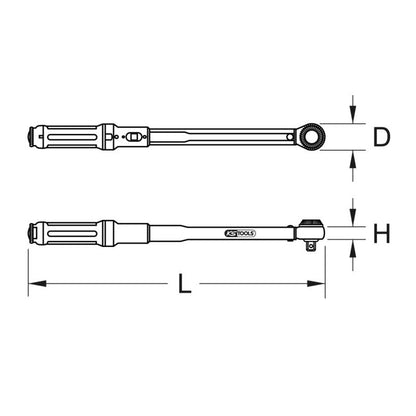 Clé dynamométrique ERGOTORQUEprécision® 3/4'', 110-550 Nm  - KS TOOLS - 516.1490