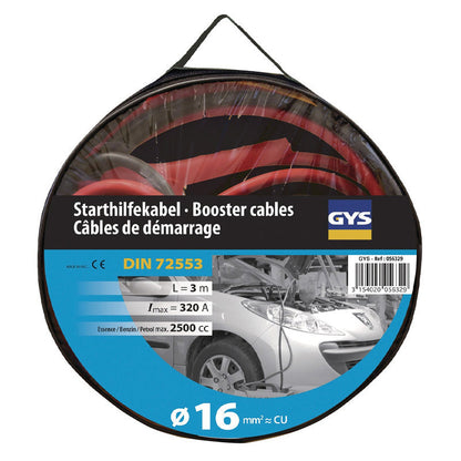 Câbles de démarrage GYS 320A (2.5L) - 2x3m - Ø16mm² - Pinces Isolées