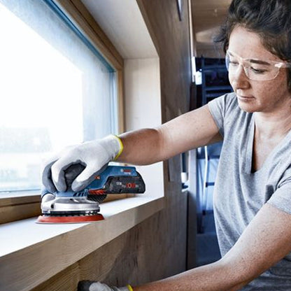 Ponceuse excentrique sans-fil BOSCH GEX 18V-125 - 0 601 372 201 Professional (vendu sans batterie) en carton avec accessoires