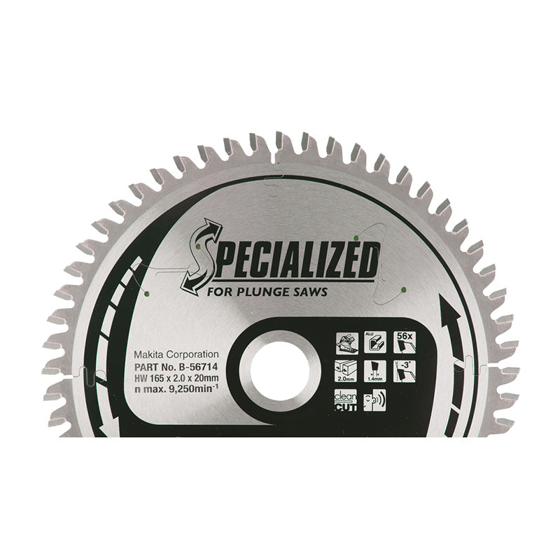 Lame carbure “Specialized” aluminium MAKITA B-56714 pour scies plongeantes à batterie