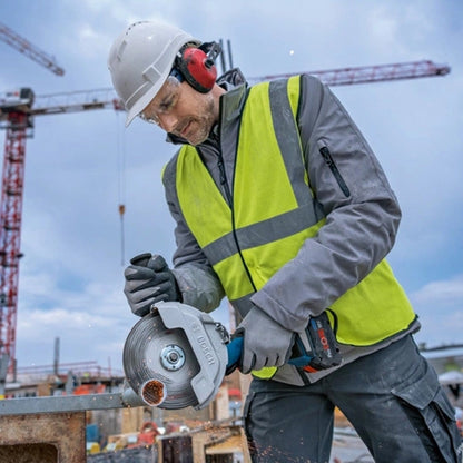 Meuleuse 180mm 18V Biturbo BOSCH GWS 18V-180 P solo L-Boxx + 1 disque diamant et 2 disques inox