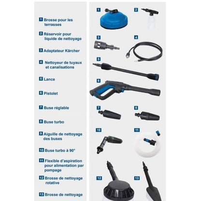 Nettoyeur haute pression SCHEPPACH HCE2600 - 180 bar - 2400W - 5m + accessoires - 59077059942