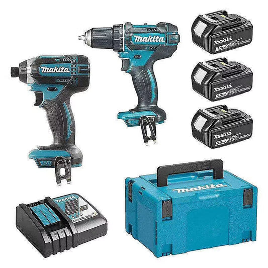 Pack 2 outils MAKITA DLX2127J1 (DDF482+DTD152+BL1830×3+DC18RC+MAK3)