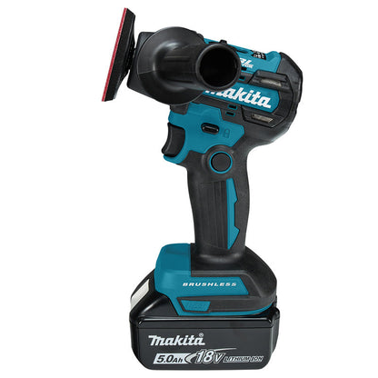 Polisseuse à batterie 50/75 mm Li-Ion LXT MAKITA DPV300RTJ avec 2 batteries 5,0 Ah, 1 chargeur et MAKPAC