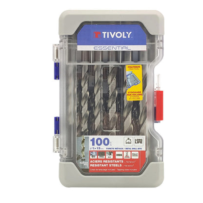 Tivoly   19 forets métaux HSS taillés meulés pointe en croix Ø 1 à 10mm par 0,5 mm
