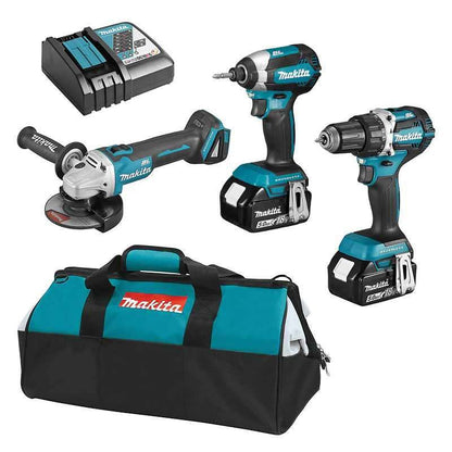 Pack 3 Outils MAKITA DLX3125TX1 (DDF484 + DTD153 + DGA506) 18V LXT Li-Ion (2 x 5Ah)