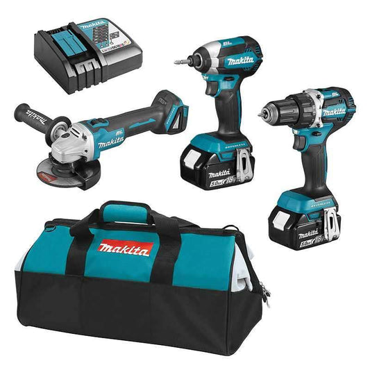 Pack 3 Outils MAKITA DLX3125TX1 (DDF484 + DTD153 + DGA506) 18V LXT Li-Ion (2 x 5Ah)