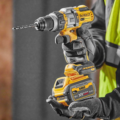 Perceuse visseuse à percussion 54V DEWALT DCD999T1-QW Brushless avec une batterie 6,0 Ah FLEXVOLT