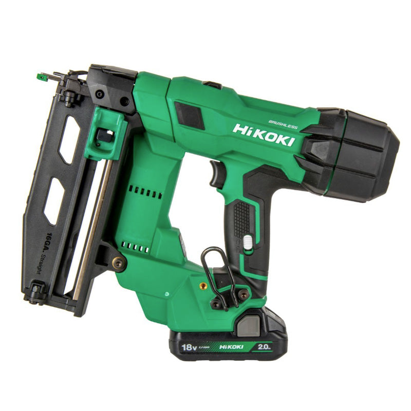 Cloueur finition 25-65mm 2x18V 2,0Ah Li-ion Brushless Hikoki NT1865DSAWXZ Brads-droits Gauge 16 - Hitcase